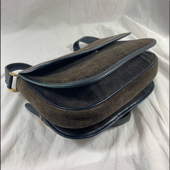 Genuine vintage LANVIN suede and leather  blue grey flap shoulder bag purse - Picture 9 of 15